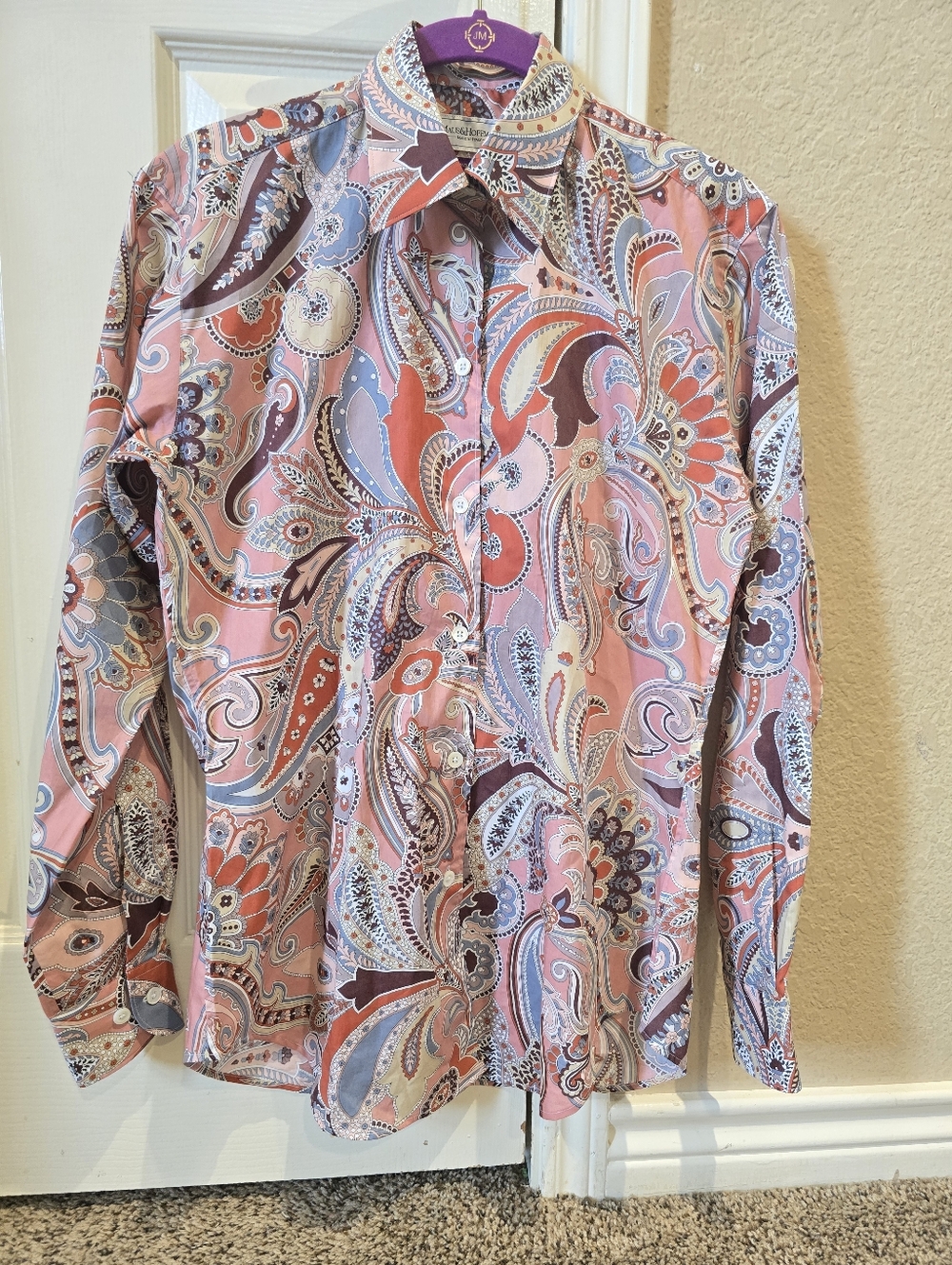 $295 Maus & Hoffman Paisley Fanfare Liberty Blouse Small